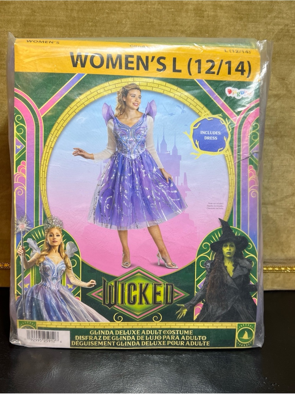 Wicked Glinda Halloween Costume Cosplay Dress Up Disguise Womens 12/14 Purple